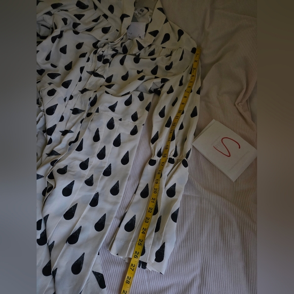 H&M STUDIO A/W 2023 GRAPHIC-PRINT PLEATED Maxi DRESS cream/black NO LOW BALLING! - Picture 12 of 16